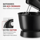 Batedeira Planetária Megaeletro 750w Preta Experience Com Tigela 5l (EKM30)