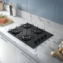 Cooktop 5 Bocas Gás  Mesa de Vidro Efficient Tripla Chama e Grade Aço Fosco (KE5GT) Bivolt